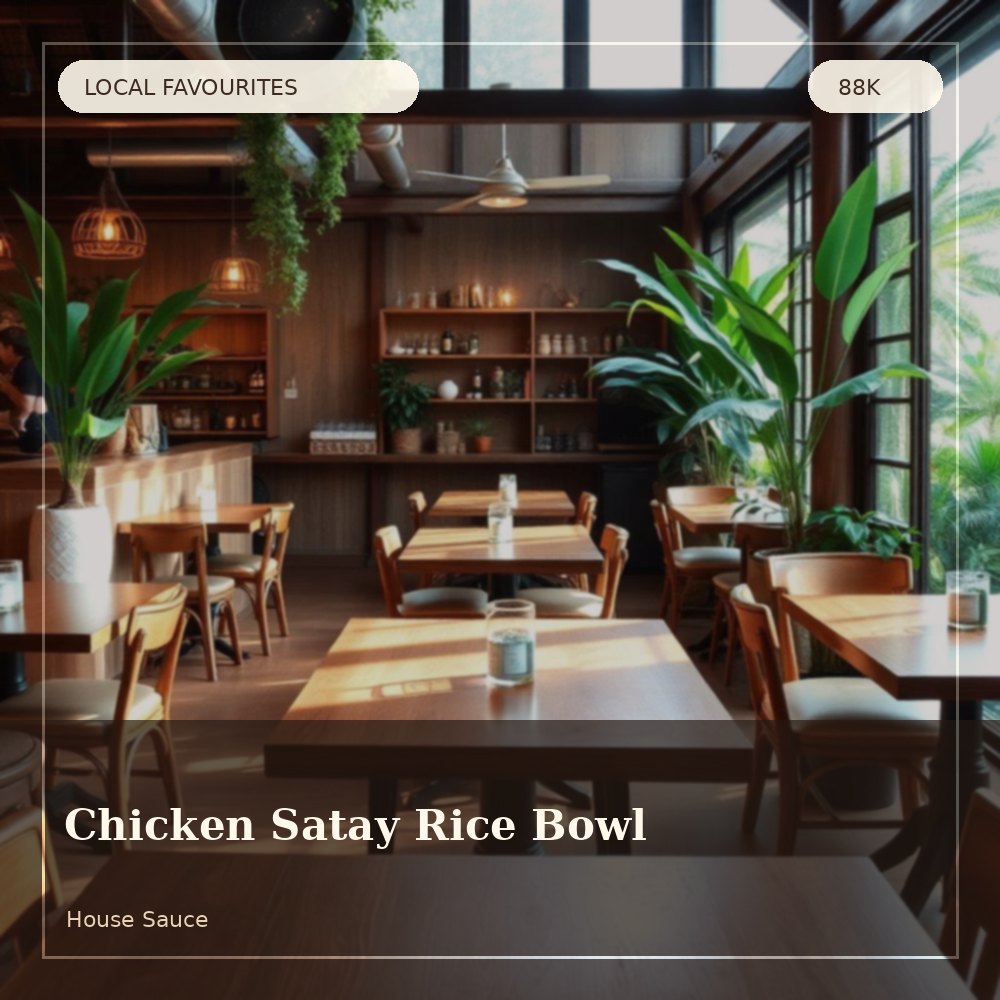 Chicken satay rice bowl with peanut sauce