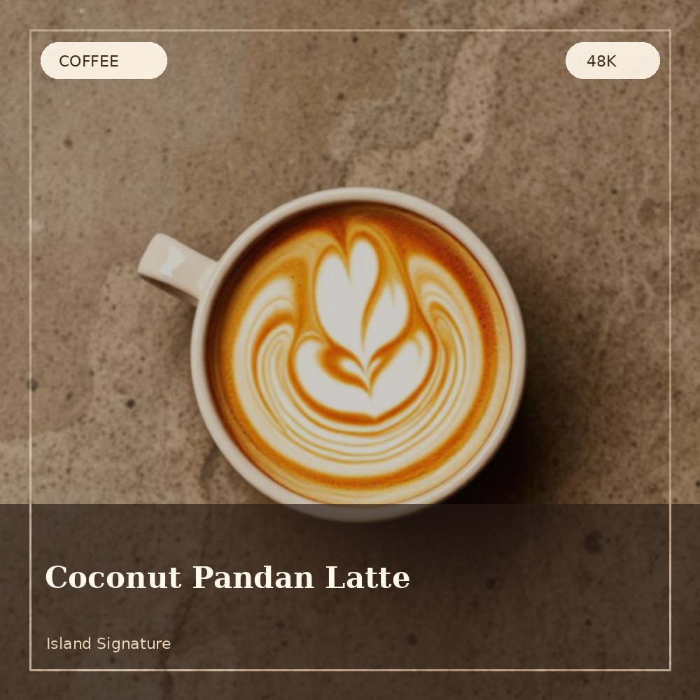 Coconut pandan latte in a ceramic cup