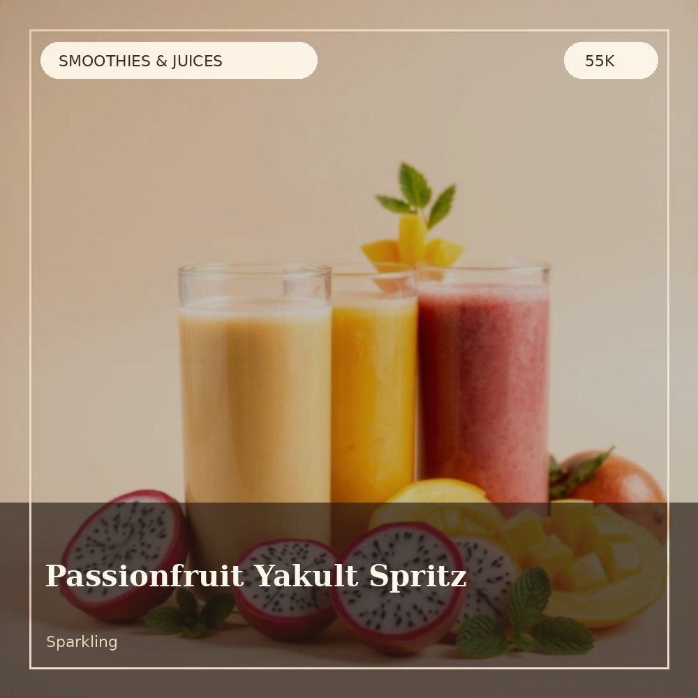 Passionfruit Yakult spritz drink